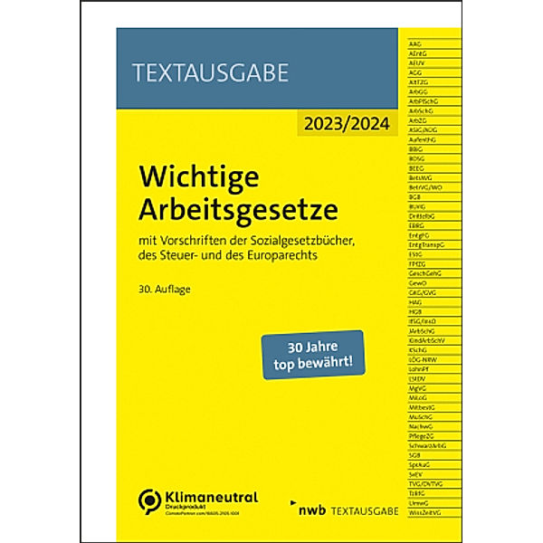 Wichtige Arbeitsgesetze