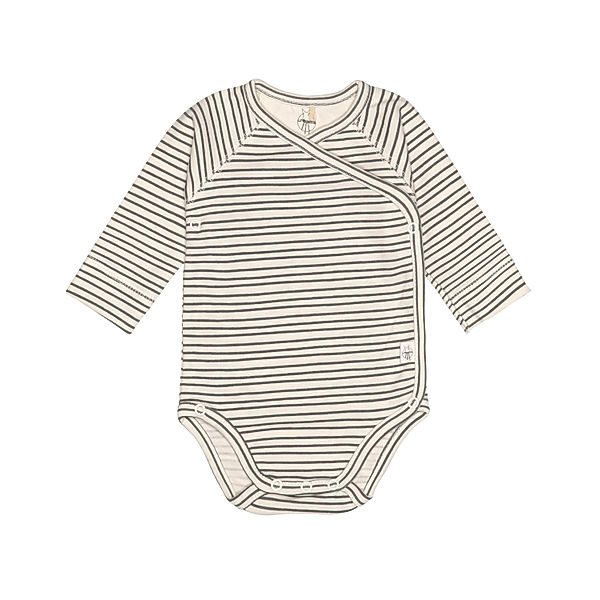 LÄSSIG Wickel-Langarmbody STRIPED in grey/anthracite