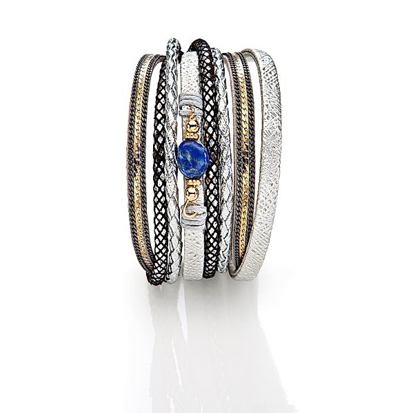 Wickelarmband Lapis silber