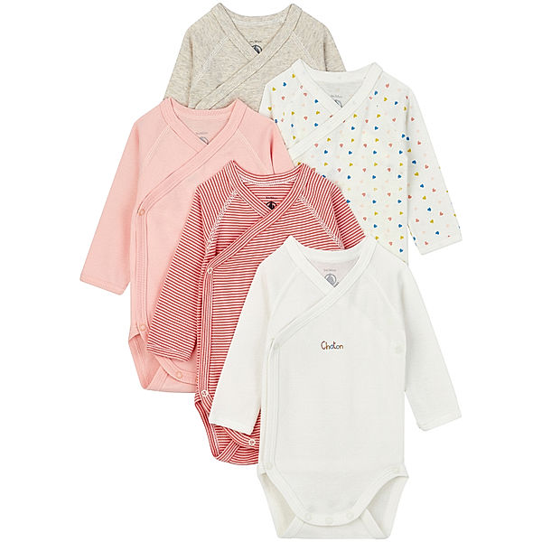 Petit Bateau Wickelbody BERALD 5er-Pack in montelimar/marshmallow/minois