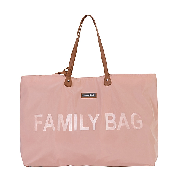 Childhome Wickeltasche FAMILY BAG (55x18x40) in kupfer/rosa
