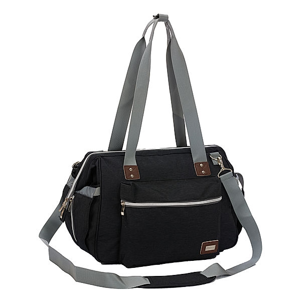 fillikid Wickeltasche KORFU (40x24x32) in schwarz melange