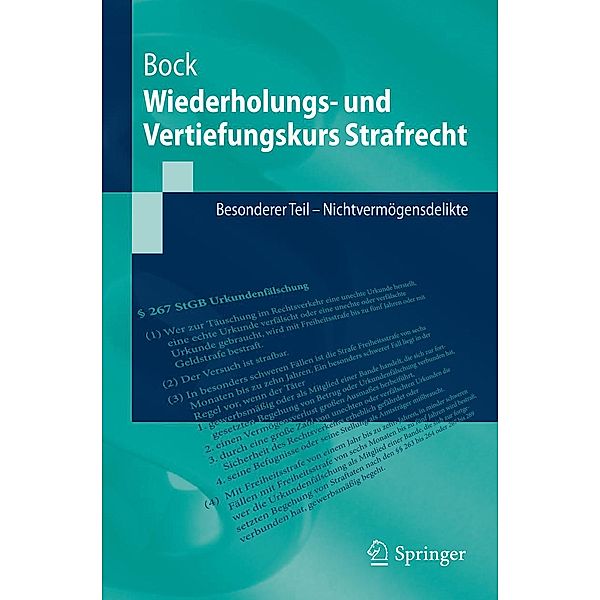 Wiederholungs- und Vertiefungskurs Strafrecht / Springer-Lehrbuch, Dennis Bock