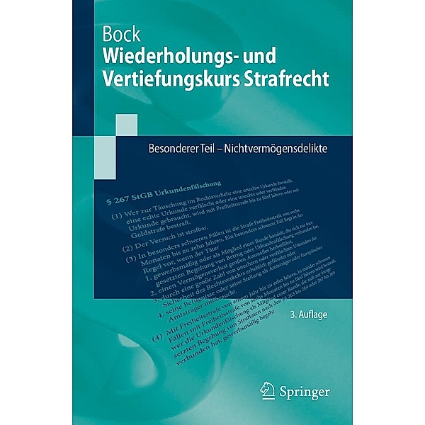 Wiederholungs- und Vertiefungskurs Strafrecht / Springer-Lehrbuch, Dennis Bock