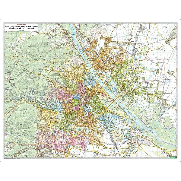 Wien, Stadtplan 1:20.000, Poster, Plano in Rolle, freytag & berndt