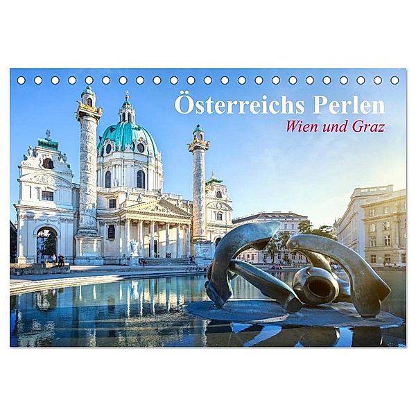 Wien und Graz. Österreichs Perlen (Tischkalender 2024 DIN A5 quer), CALVENDO Monatskalender, Elisabeth Stanzer