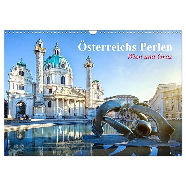 Wien und Graz. Österreichs Perlen (Wandkalender 2024 DIN A3 quer), CALVENDO Monatskalender, Elisabeth Stanzer