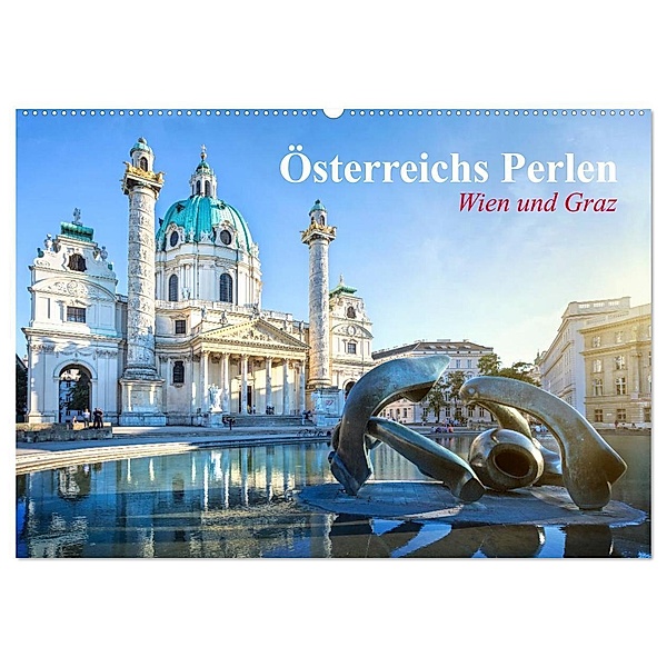 Wien und Graz. Österreichs Perlen (Wandkalender 2024 DIN A2 quer), CALVENDO Monatskalender, Elisabeth Stanzer
