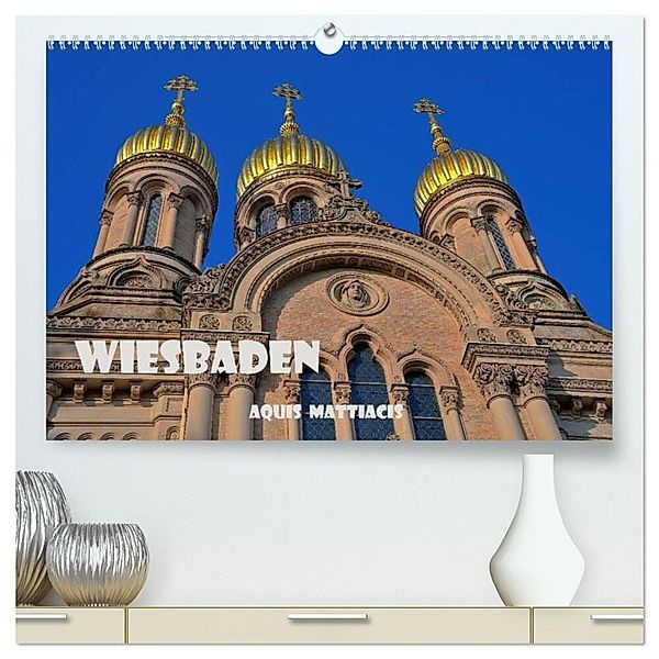 Wiesbaden Aquis Mattiacis (hochwertiger Premium Wandkalender 2025 DIN A2 quer), Kunstdruck in Hochglanz, Calvendo, Claus Eckerlin