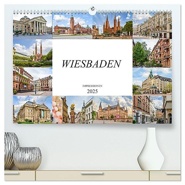 Wiesbaden Impressionen (hochwertiger Premium Wandkalender 2025 DIN A2 quer), Kunstdruck in Hochglanz, Calvendo, Dirk Meutzner