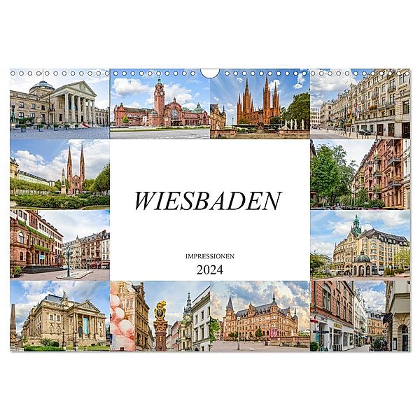 Wiesbaden Impressionen (Wandkalender 2024 DIN A3 quer), CALVENDO Monatskalender, Dirk Meutzner