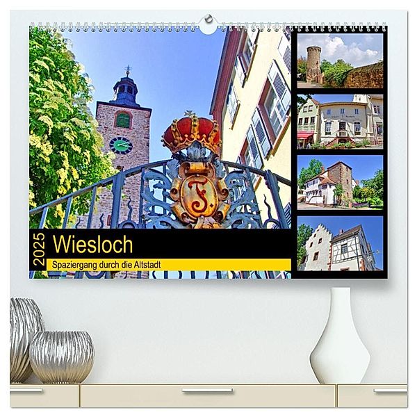 Wiesloch - Spaziergang durch die Altstadt (hochwertiger Premium Wandkalender 2025 DIN A2 quer), Kunstdruck in Hochglanz, Calvendo, Claus Liepke