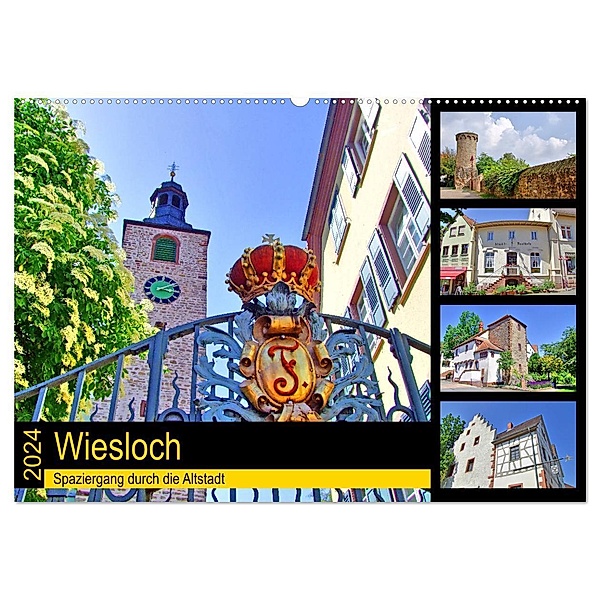 Wiesloch - Spaziergang durch die Altstadt (Wandkalender 2024 DIN A2 quer), CALVENDO Monatskalender, Claus Liepke