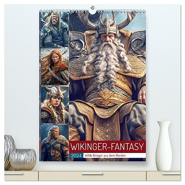 Wikinger-Fantasy. Wilde Krieger aus dem Norden (hochwertiger Premium Wandkalender 2024 DIN A2 hoch), Kunstdruck in Hochglanz, Rose Hurley