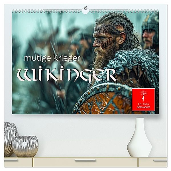 Wikinger - mutige Krieger (hochwertiger Premium Wandkalender 2025 DIN A2 quer), Kunstdruck in Hochglanz, Calvendo, Peter Roder