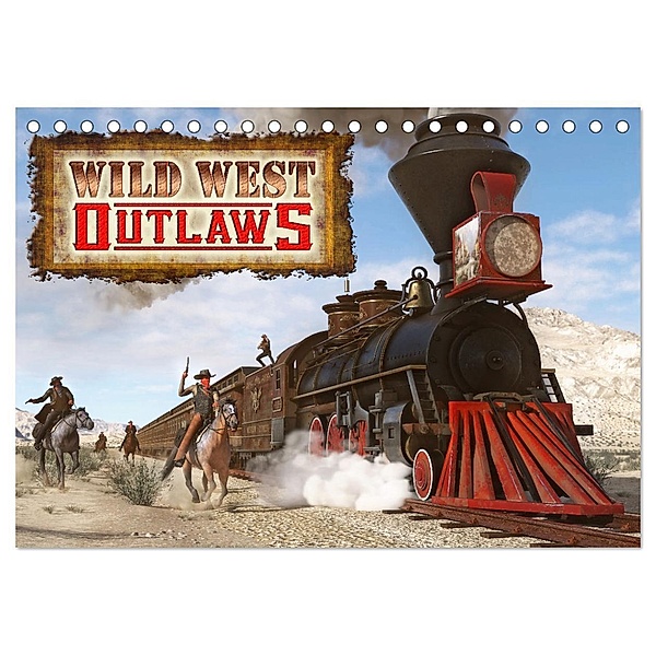 Wild West Outlaws (Tischkalender 2024 DIN A5 quer), CALVENDO Monatskalender, Karsten Schröder