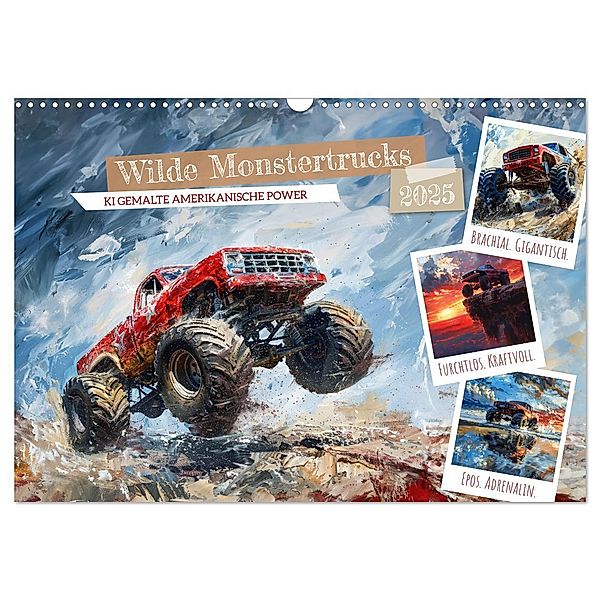 Wilde Monstertrucks (Wandkalender 2025 DIN A3 quer), CALVENDO Monatskalender, Calvendo, Kerstin Waurick
