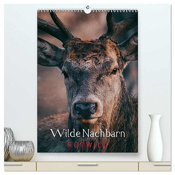 Wilde Nachbarn: Rotwild (hochwertiger Premium Wandkalender 2025 DIN A2 hoch), Kunstdruck in Hochglanz, Calvendo, Chris Payne