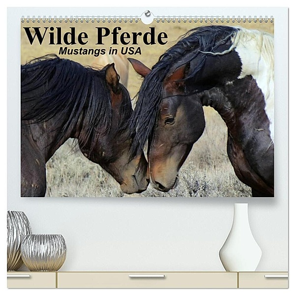 Wilde Pferde - Mustangs in USA (hochwertiger Premium Wandkalender 2024 DIN A2 quer), Kunstdruck in Hochglanz, Elisabeth Stanzer