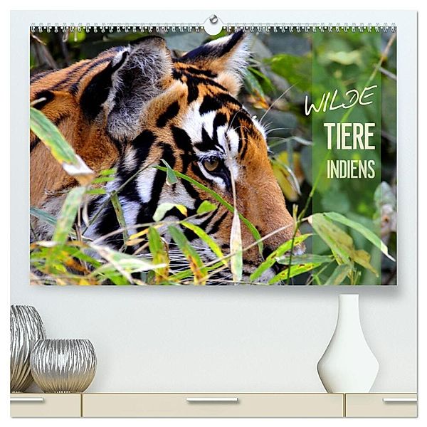 Wilde Tiere Indiens (hochwertiger Premium Wandkalender 2024 DIN A2 quer), Kunstdruck in Hochglanz, Manfred Bergermann