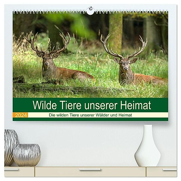 Wilde Tiere unserer Heimat (hochwertiger Premium Wandkalender 2024 DIN A2 quer), Kunstdruck in Hochglanz, Roland Brack