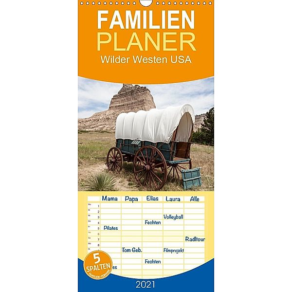 Wilder Westen USA - Familienplaner hoch (Wandkalender 2021 , 21 cm x 45 cm, hoch), Patrick Leitz