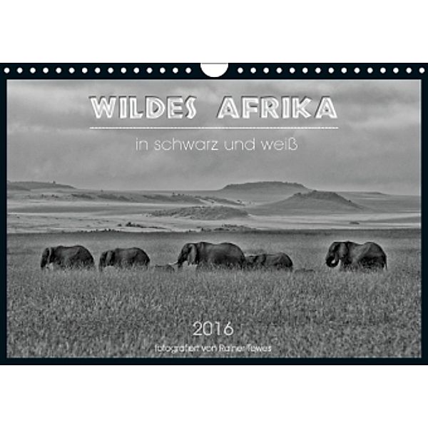 Wildes Afrika in schwarz und weiß (Wandkalender 2016 DIN A4 quer), Rainer Tewes