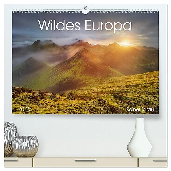 Wildes Europa 2025 (hochwertiger Premium Wandkalender 2025 DIN A2 quer), Kunstdruck in Hochglanz, Calvendo, Rainer Mirau