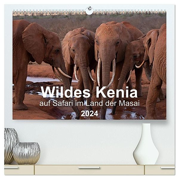 Wildes Kenia - auf Safari im Land der Massai (hochwertiger Premium Wandkalender 2024 DIN A2 quer), Kunstdruck in Hochglanz, Maximilian Schurig