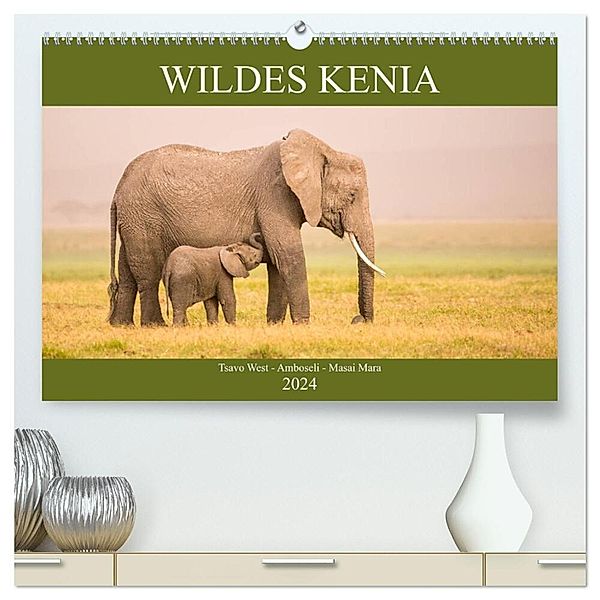 Wildes Kenia (hochwertiger Premium Wandkalender 2024 DIN A2 quer), Kunstdruck in Hochglanz, Martina Schikore