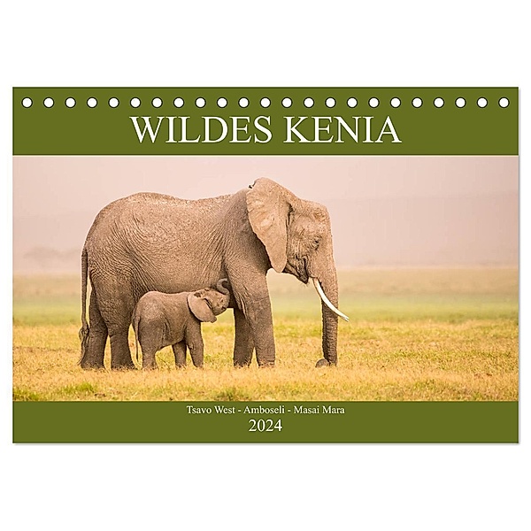 Wildes Kenia (Tischkalender 2024 DIN A5 quer), CALVENDO Monatskalender, Martina Schikore