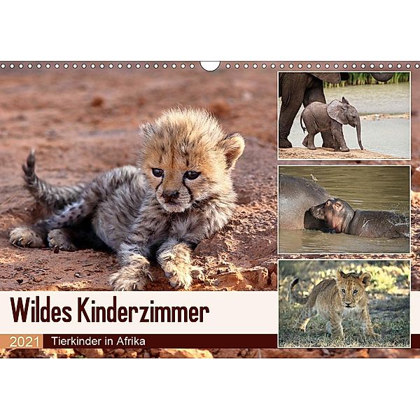 Wildes Kinderzimmer - Tierkinder in Afrika (Wandkalender 2021 DIN A3 quer), Michael Herzog