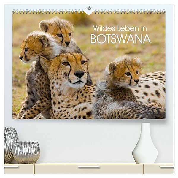 Wildes Leben in Botswana (hochwertiger Premium Wandkalender 2024 DIN A2 quer), Kunstdruck in Hochglanz, Elisabeth Stanzer
