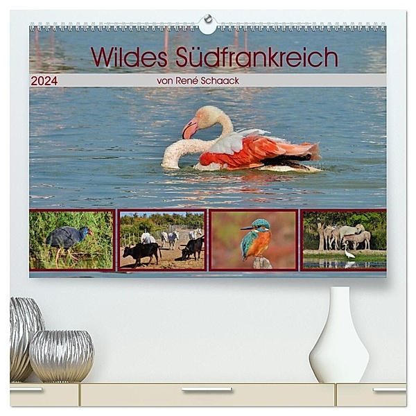 Wildes Südfrankreich (hochwertiger Premium Wandkalender 2024 DIN A2 quer), Kunstdruck in Hochglanz, René Schaack