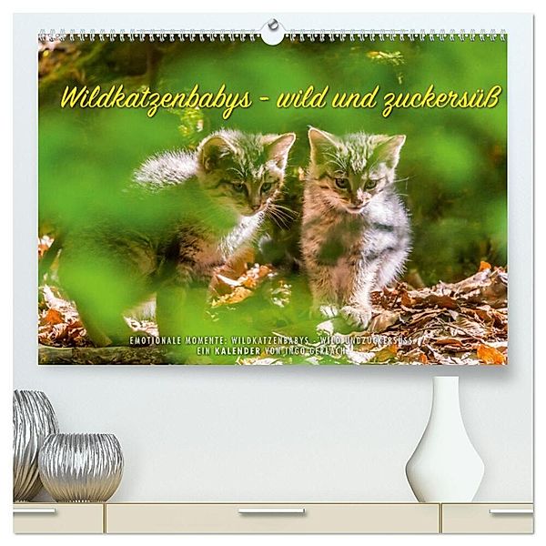 Wildkatzenbabys - wild und zuckersüss. (hochwertiger Premium Wandkalender 2024 DIN A2 quer), Kunstdruck in Hochglanz, Ingo Gerlach