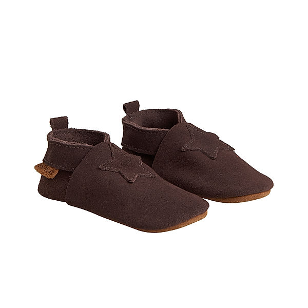 EN FANT Wildleder-Krabbelschuhe STERN in dark brown