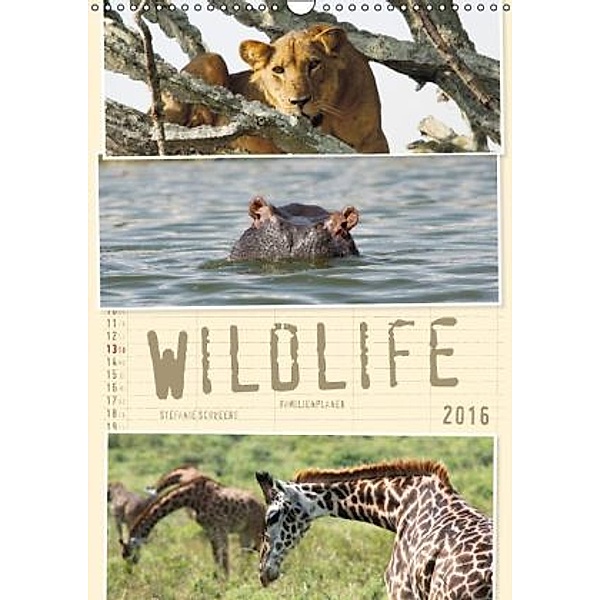 Wildlife 2016, Familienplaner (Wandkalender 2016 DIN A3 hoch), Stefanie Schweers