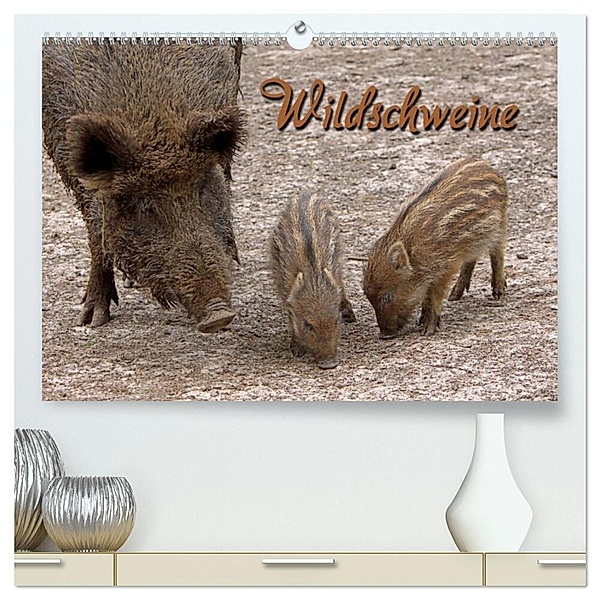 Wildschweine (hochwertiger Premium Wandkalender 2024 DIN A2 quer), Kunstdruck in Hochglanz, Martina Berg