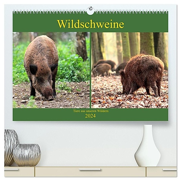 Wildschweine - Tiere aus unseren Wäldern (hochwertiger Premium Wandkalender 2024 DIN A2 quer), Kunstdruck in Hochglanz, Arno Klatt