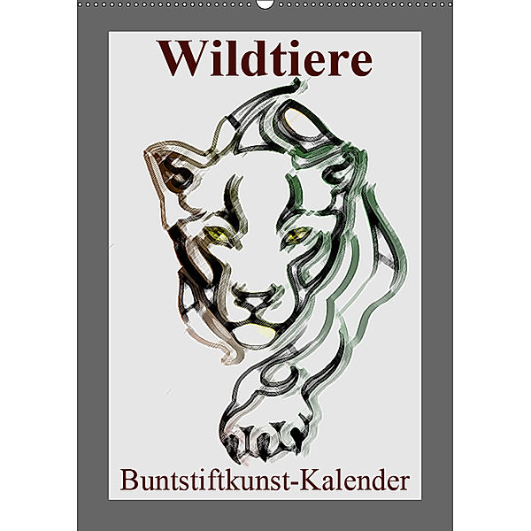 Wildtiere Bunstiftkunst-Kalender (Wandkalender 2019 DIN A2 hoch), Elisabeth Stanzer