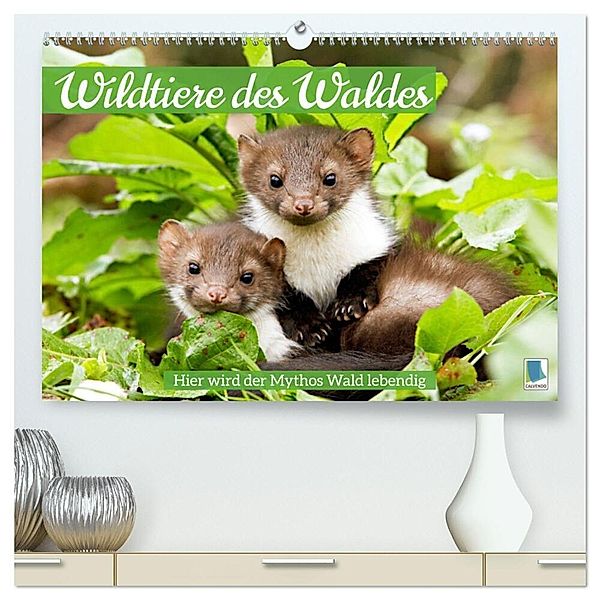 Wildtiere des Waldes: Hier wird der Mythos Wald lebendig (hochwertiger Premium Wandkalender 2024 DIN A2 quer), Kunstdruck in Hochglanz, Calvendo