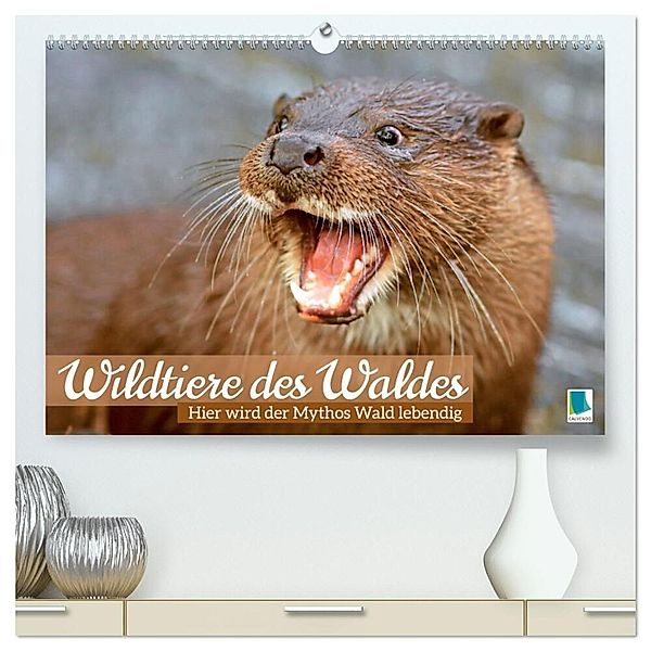 Wildtiere des Waldes: Hier wird der Mythos Wald lebendig (hochwertiger Premium Wandkalender 2024 DIN A2 quer), Kunstdruck in Hochglanz, Calvendo