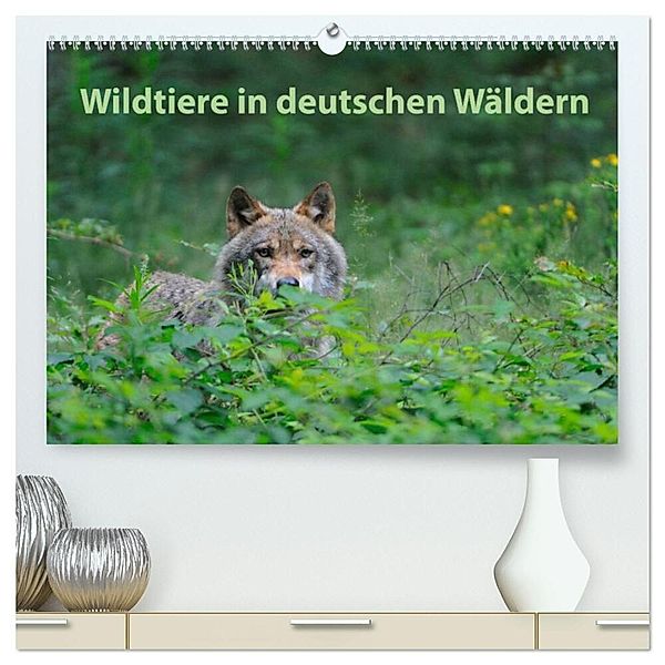 Wildtiere in deutschen Wäldern (hochwertiger Premium Wandkalender 2024 DIN A2 quer), Kunstdruck in Hochglanz, Karin Jähne