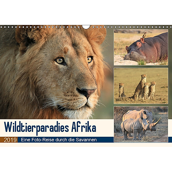 Wildtierparadies Afrika - Eine Foto-Reise durch die Savannen (Wandkalender 2019 DIN A3 quer), Michael Herzog