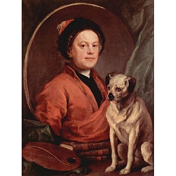 William Hogarth - Der Maler und sein Mops, Selbstporträt - 200 Teile (Puzzle)