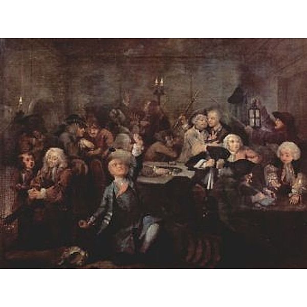 William Hogarth - Gemäldefolge Der Lebensweg eines Wüstlings, Szene: Die Spielhölle - 200 Teile (Puzzle)