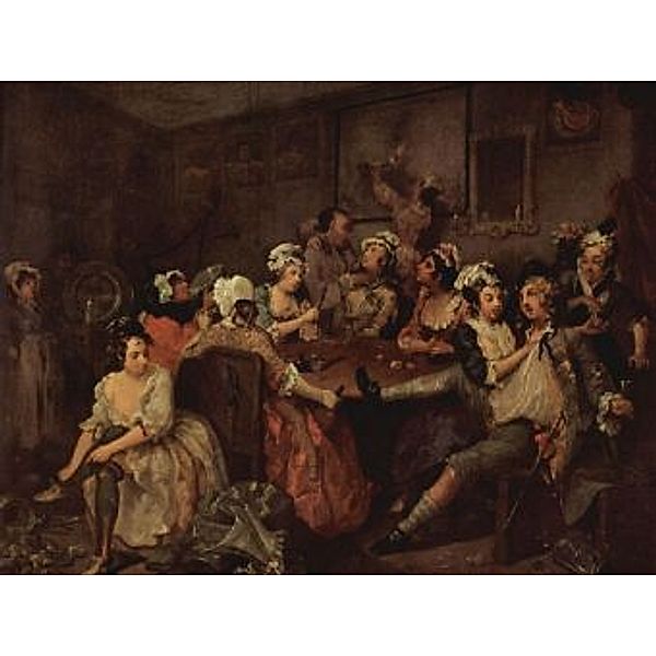 William Hogarth - Gemäldefolge Der Lebensweg eines Wüstlings, Szene: Szene in einer Schenke - 100 Teile (Puzzle)