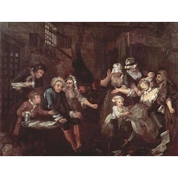William Hogarth - Gemäldefolge Der Lebensweg eines Wüstlings, Szene: Das Gefängnis - 500 Teile (Puzzle)