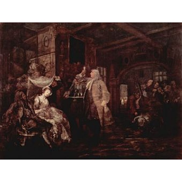 William Hogarth - Gemäldezyklus Glückliche Hochzeit, Szene: Das Hochzeitsbankett - 100 Teile (Puzzle)