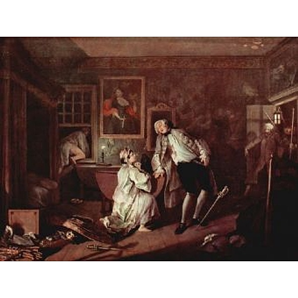 William Hogarth - Gemäldezyklus Mariage à la Mode, Szene: Die Ermordung des Grafen - 100 Teile (Puzzle)